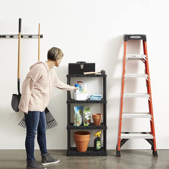 Gracious Living 2 Pack Light Duty Storage Shelves, Knect-A-Shelf 4-Shelf - Image 2