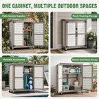 Ketive Outdoor Storage Cabinet, 2-Tier Garden Cabinet - Image 8