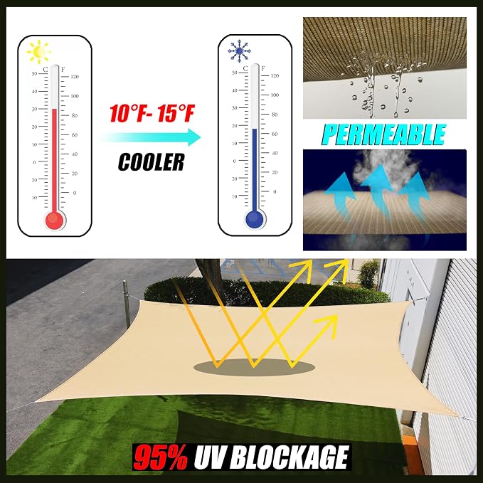 Royal Shade 10' x 10' Green Rectangle Square Sun Shade Sail Order to Make - Image 2