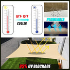 Royal Shade 8' x 24' Beige Rectangle Square Sun Shade Sail Order to Make - Image 2
