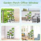 iDavosic.ly Plant Stand Indoor Outdoor, 7 Tier Metal Corner Shelf, Folding - Image 3