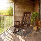 VINGLI Outdoor Rocking Chair Set of 2, Heavy Duty 600 LBS Rocker, Rustic | High - Image 2