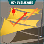 Royal Shade 9' x 9' x 9' Yellow Triangle Waterproof Sun Shade Sail Order to - Image 3