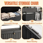 Storage Bench Outdoor Deck Box, 100 Gallon Lockable Patio Furniture | - Image 3