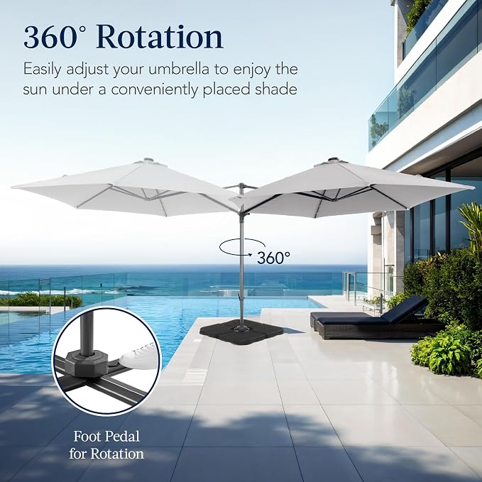 Best Choice Products 10ft Solar LED Offset Cantilever Hanging Market Patio - Image 3