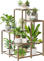 Bamworld Corner Plant Stand Indoor Outdoor Plant Shelf Small Plant Table | - Image 6