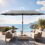 HERA'S PALACE 13 ft Large Double-Sided Twin Patio Umbrella, Outdoor Market by HERASPALACE