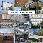 Retractable Wave Sun Shade Sail Waterproof 6' x 9' Sun Shade - Image 7