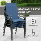 NUU GARDEN Patio Dining Chairs Set of 4, Stackable Outdoor Textilene Chairs - Image 7