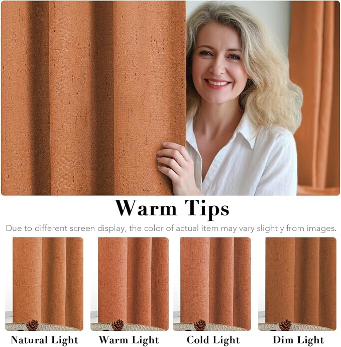 H.VERSAILTEX Linen Blackout Curtains Durable Thick Textured Linen Look 100% - Image 6