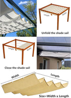 Retractable Wave Sun Shade Sail Waterproof 14' x 15' Sun Shade - Image 5