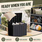 Flamaker Deck Box 30 Gallon, Waterproof Resin Small Storage Box - Image 3