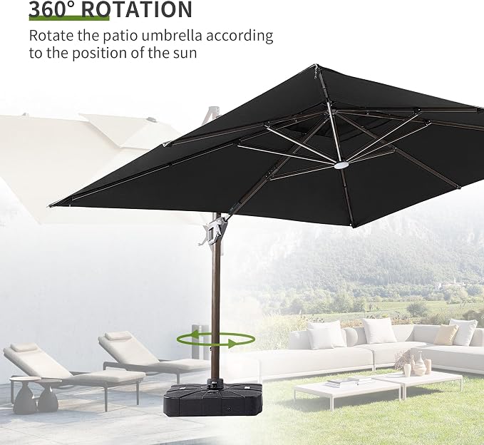 JZAC & QZYD 10x13 FT Cantilever Offset Patio Umbrella - Image 7