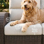 Oversized 2 Pieces Wicker Outdoor Recliner Loveseat - Image 4