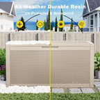 120 Gallon Waterproof Outdoor Storage Box, Resin Deck Box, Lockable Outside - Image 7