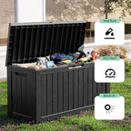 90 Gallon Waterproof Resin Deck Box, UV Resistant Outdoor Storage - Image 4