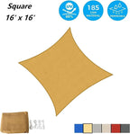 AsterOutdoor Sun Shade Sail Rectangle 16' x 16' UV Block Canopy - Image 2