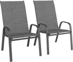 Patio Chairs Set of 2, Outdoor Dining Chairs Stackable by furniture