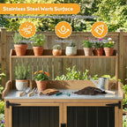 Potting Bench Table & Outdoor Storage Cabinet - Image 5