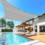 Quictent Sun Shade Sail for Patio w/Hardware Kit 185GSM 24x24ft White&Grey | - Image 7