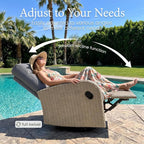 Oversized Wicker Outdoor Swivel Glider Recliner - Image 5