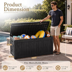 Devoko 120 Gallon Deck Box Resin Outdoor Storage Box Waterproof | Large Outdoor - Image 4