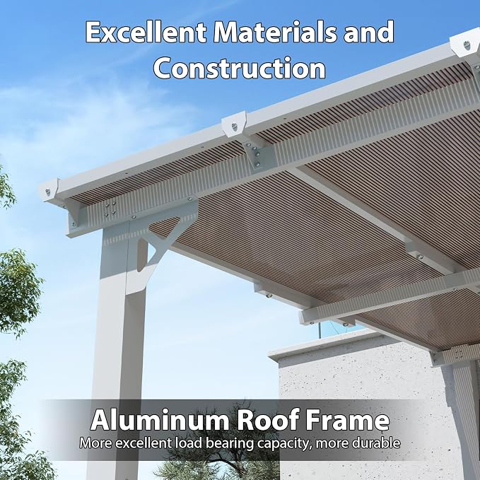 Aoxun 12’x10’ Gazebo with Aluminum Frame & Polycarbonate Panel, Outdoor Patio - Image 5