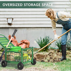 Extra Large Garden Cart with Seat, 3-in-1 Rolling Workseat with Wheels | - Image 5