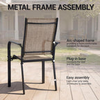Patio Dining Chairs Set of 4, All-Weather High Back Textilene Stackable Chairs - Image 5