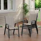 Stackable Outdoor Patio Dining Chairs Set of 4 – Heavy Duty, High Back - Image 8