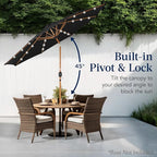 Best Choice Products 10ft Solar Market Patio Umbrella w/Woodgrain Pattern Pole - Image 5