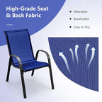 S AFSTAR Outdoor Chairs Set of 4, Stackable Patio Chairs - Image 4