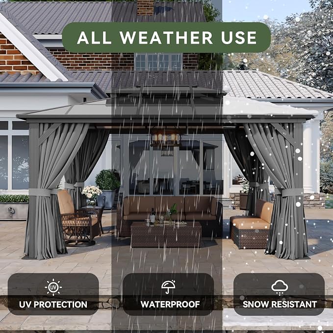 Aoxun 10'x14' Hardtop Gazebo - Image 5