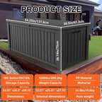 Outdoor Storage Box, 180 Gallon Waterproof Deck Box, Piston-Lift Tall Standing - Image 3