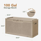 Flamaker Deck Box 98 Gallon Waterproof Resin Storage Box - Image 4