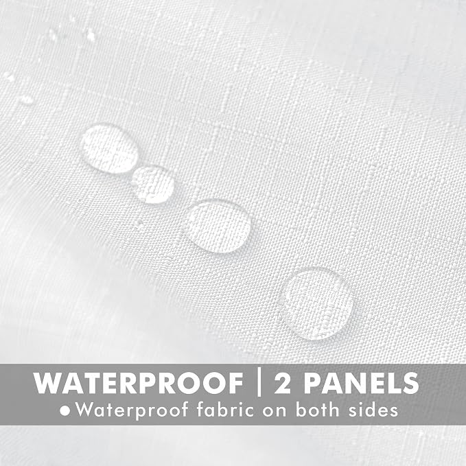 Linen Outdoor Curtains for Patio Waterproof 4 Pcs 54x84 In White | Light - Image 2