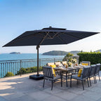 10x13 FT Patio Cantilever Umbrella, Rectangular Heavy Duty Offset Umbrella by VEGOND