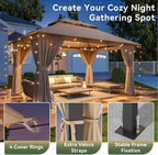 12'x10' Gazebo, Metal Frame Canopy - Image 8