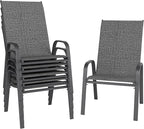 Patio Chairs Set of 6, Stackable Outdoor Dining Chairs by furniture