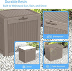 31 Gallon Deck Box, Lockable Waterproof Outdoor Storage Boxes - Image 6