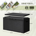 Greesum 100 Gallon Resin Deck Box, Outdoor Storage - Image 7