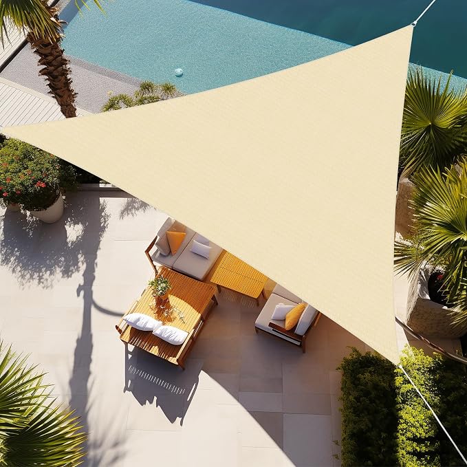Shade&Beyond Custom Sun Shade Sail 11'x12'x16.3' Triangle Sun Sail Shades Patio by ShadeBeyond