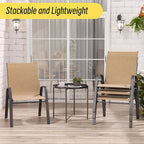 Patio Chairs Set of 6, Stackable Outdoor Dining Chairs Set - Image 7