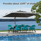 9x12FT Grey Cantilever Outdoor Patio Umbrella - Image 6