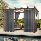 BONZER Outdoor Sheer Curtains for Patio Waterproof 2 Panels | Grommet Light - Image 2