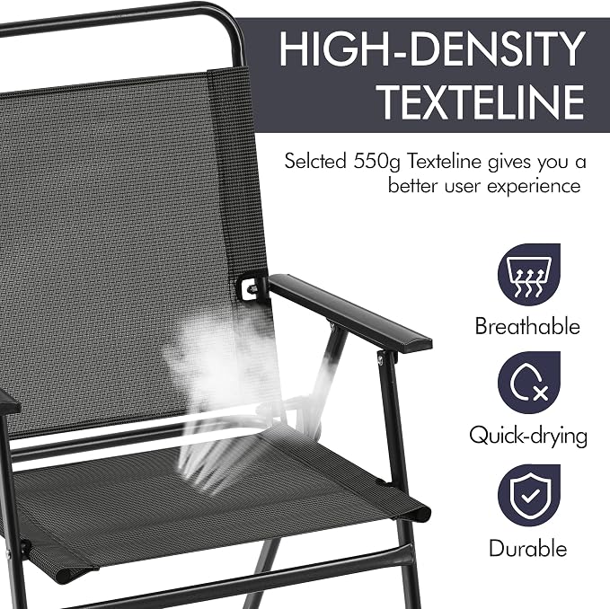 Yaheetech Outdoor Patio Chairs Set of 2, Folding Lawn Chair, no assembly - Image 8
