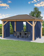 Outdoor Curtains for Patio Waterproof Rod Pocket 4 Pcs 54x84 Inch Navy | by HolidayIdeas