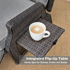 2 Pieces Outdoor Wicker Recliner - Image 5