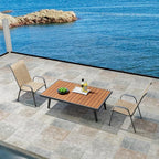 Patio Chairs Set of 2, Outdoor Stackable Dining Chairs - Image 2