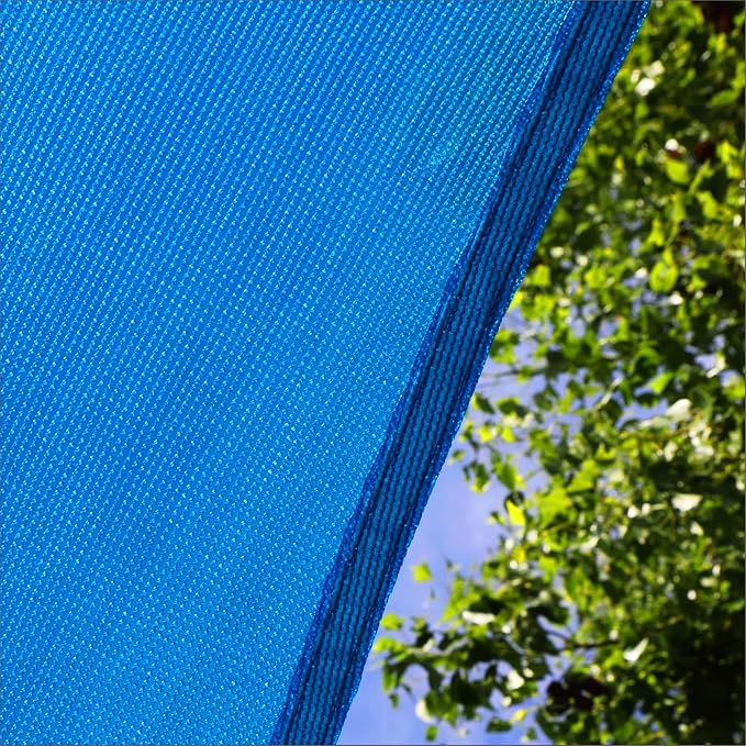 Amgo Custom Size 11' x 13' x 17' Blue Right Triangle Sun Shade Sail UPF50+ - Image 9